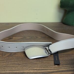 B-Low The Belt Large Bone Silver Belt and Buckle NWT
